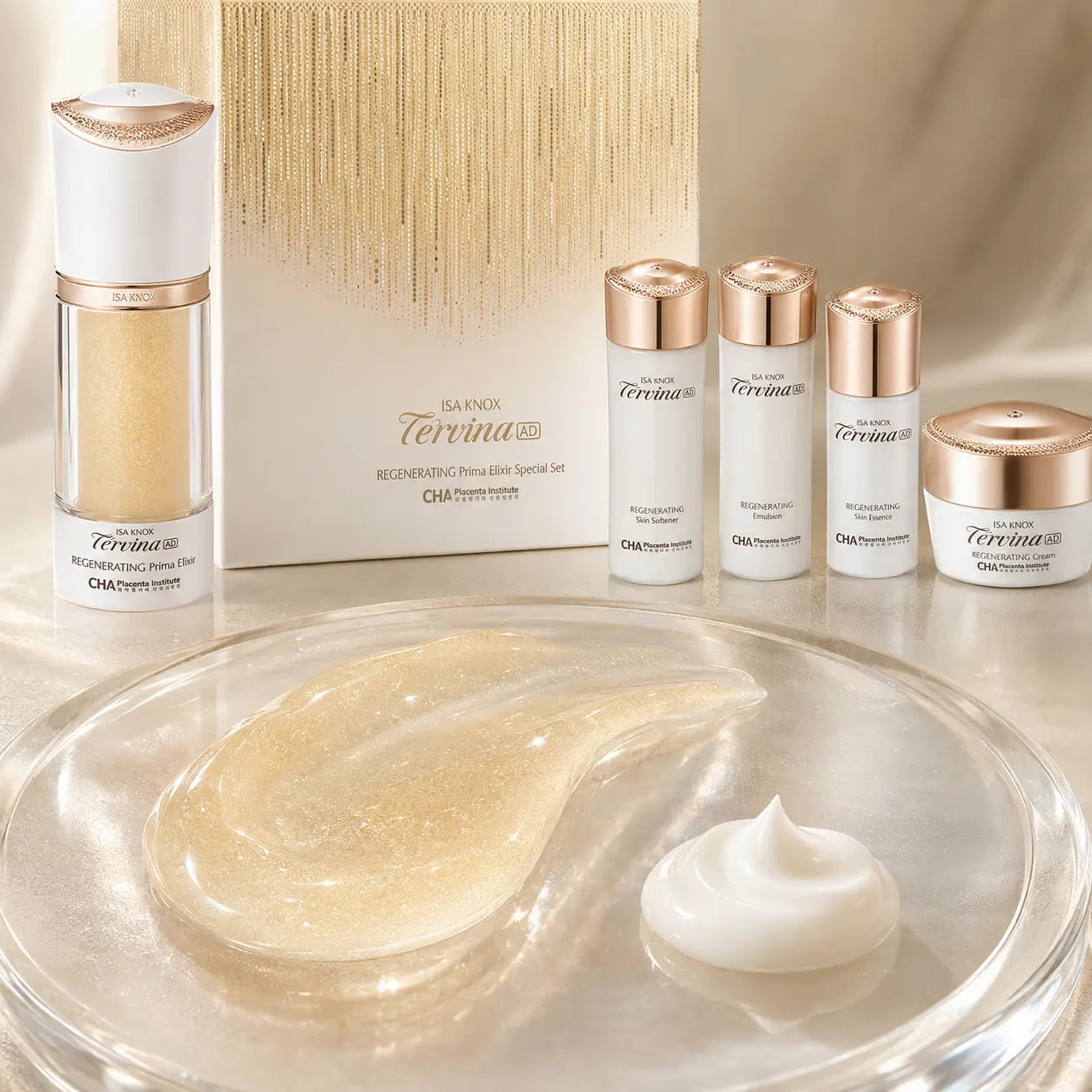 Luminous golden texture of ISA KNOX TE'RVINA AD Prima Elixir