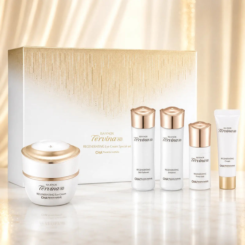 ISA KNOX TE'RVINA AD Regenerating Eye Cream five-piece set with presentation box