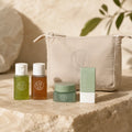 KAINE Travel Kit, 4 Skincare Minis + Reusable Pouch