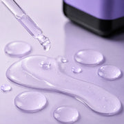 Macro texture of clear cushiony MEDIHEAL serum droplets