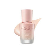 ProtoClinical k-beauty BANILA CO COVERICIOUS POWER FIT FOUNDATION 30ml cream foundation texture and a soft beige swatch on a light background