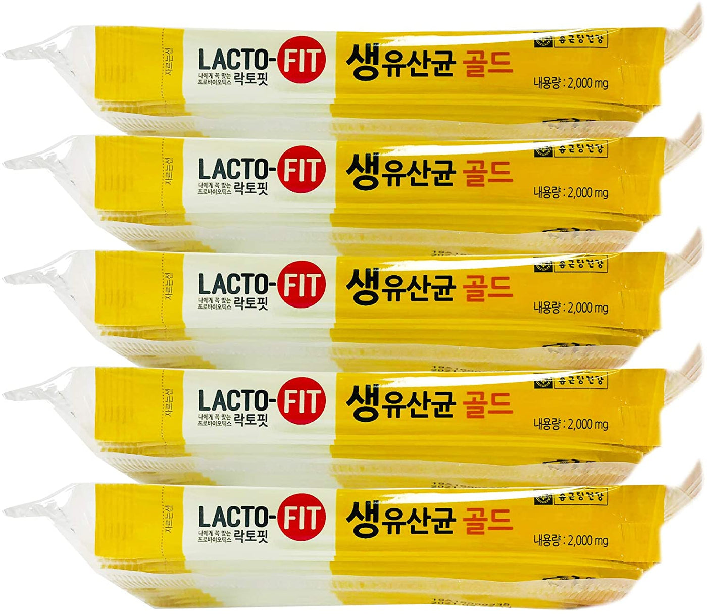 ProtoClinical k-beauty LACTO-FIT ProBiotics Gold (1 Pack, 2,000mg x 50EA) single gold probiotic box on a clean white background