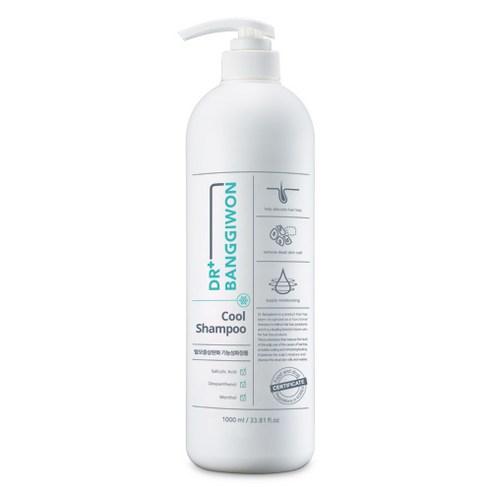 ProtoClinical k-beauty Dr.BANGGIWON COOL SHAMPOO 1000ml ANTI HAIR LOSS large upright shampoo bottle centered on a light background.
