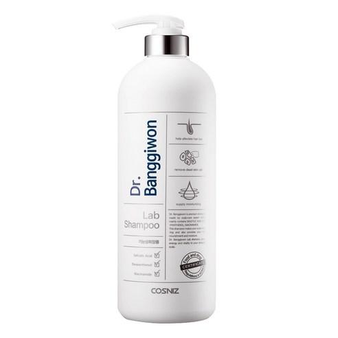 ProtoClinical k-beauty Dr.BANGGIWON LAB SHAMPOO 1000ML ANTI HAIR LOSS single tall pale gray shampoo bottle centered on a soft white background.