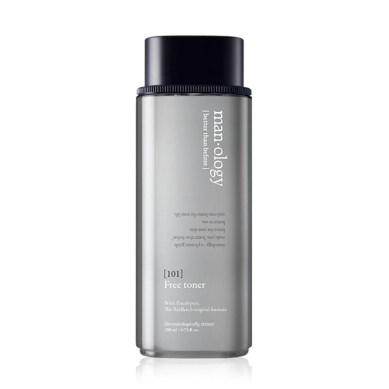 ProtoClinical k-beauty belif Manology 101 Free Toner 200ml for Men shown in clean product packaging on a light background.