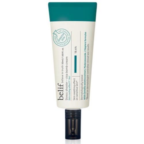 ProtoClinical k-beauty belif Stress Shooter Cica Bomb Cream 50ml shown in clean product packaging on a light background.