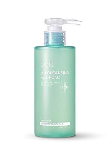 ProtoClinical k-beauty Dr.G pH Cleansing Gel Foam 200ml with Lactobacillus single upright cleansing foam tube centered on a light background.