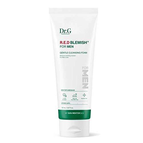 ProtoClinical k-beauty Dr.G R.E.D Blemish For Men Gentle Cleansing Foam 150ml single upright cleansing foam tube centered on a light background.