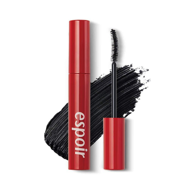 ProtoClinical k-beauty espoir Nomudging Mascara Waterproof XP #1 Clean Black single mascara package packshot on a clean white background