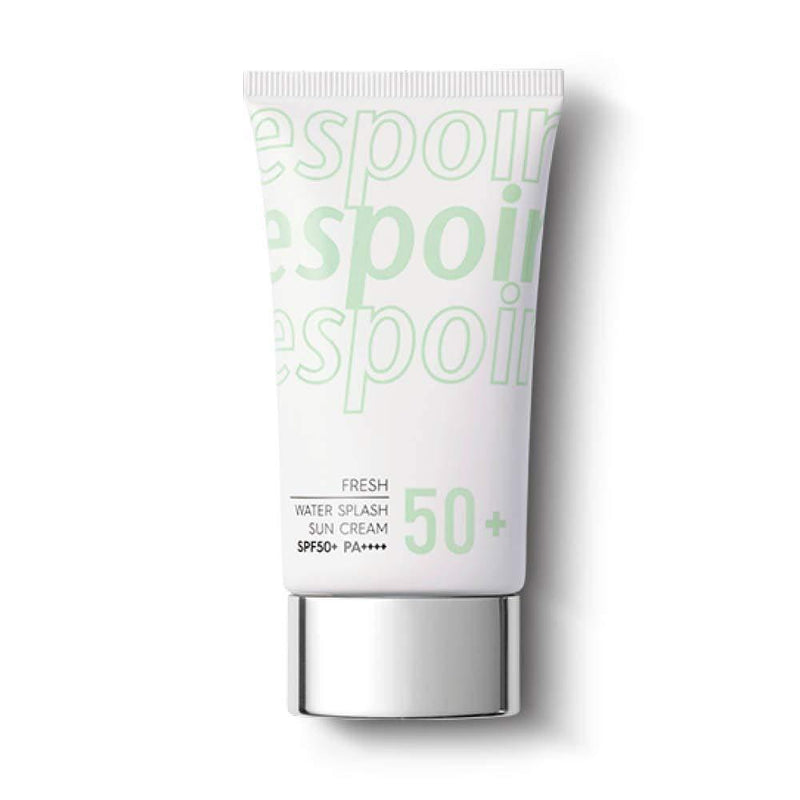 ProtoClinical k-beauty espoir Water Splash Sun Cream Fresh 60ml SPF50+PA+++ sunscreen box with a matching upright tube on a clean white background.
