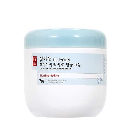 ProtoClinical k-beauty ILLIYOON Ceramide Ato Concentrate Cream 500ml two pale blue cream packages side by side on a white background with beige side accents.