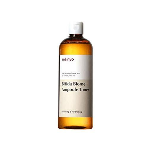 ProtoClinical k-beauty Manyo Factory Bifida Biome Ampoule Toner 400ml shown as an upright soft beige silhouette centered on a white background