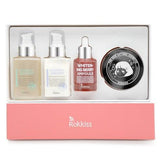 ProtoClinical k-beauty dark cosmetic packaging with peach tones on a light background.