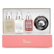 ProtoClinical k-beauty dark cosmetic packaging with peach tones on a light background.