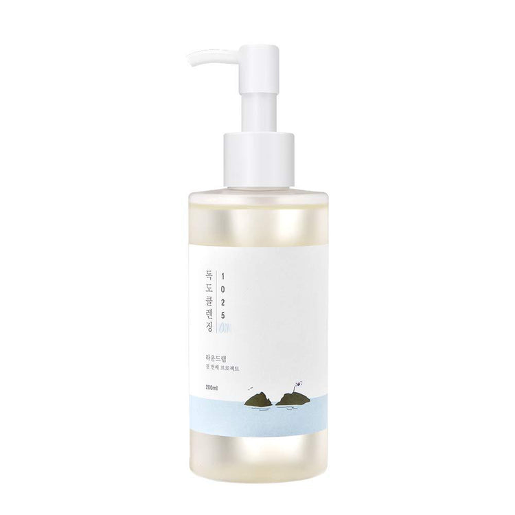 ProtoClinical k-beauty ROUND LAB 1025 DOKDO CLEANSING OIL 200mL single cleansing oil bottle on a light background