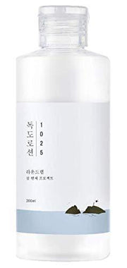 ProtoClinical k-beauty Round Lab Dokdo Lotion 200ml gray product silhouette with soft horizontal bands on a white background