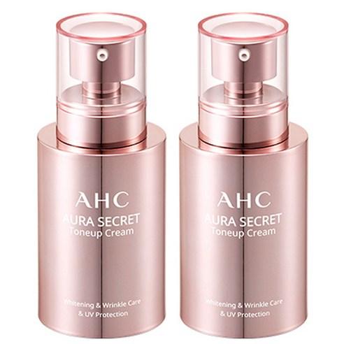 AHC AURA SECRET TONE UP CREAM SPF30 PA++ 50ml X 2ea by ProtoClinical shown in bright tone-up cream packaging on a white background for a k-beauty skincare routine.