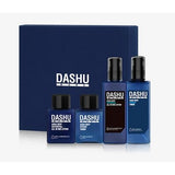 ProtoClinical k-beauty DASHU Mens Aqua Skin Care Basic Set packaging in deep blue and beige tones on a light background