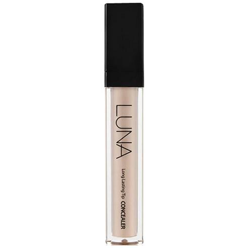 ProtoClinical k-beauty LUNA Long Lasting Tip Concealer 7.5g (#Light Beige) slim upright concealer tube centered on a pale background with soft beige side bands