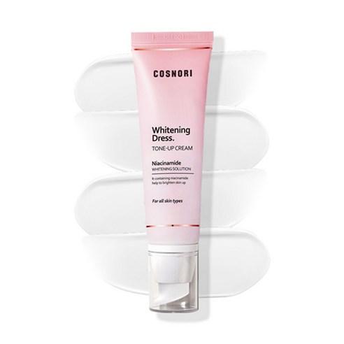 ProtoClinical k-beauty COSNORI Whitening Dress Cream 50ml in a single upright white tube centered on a white background