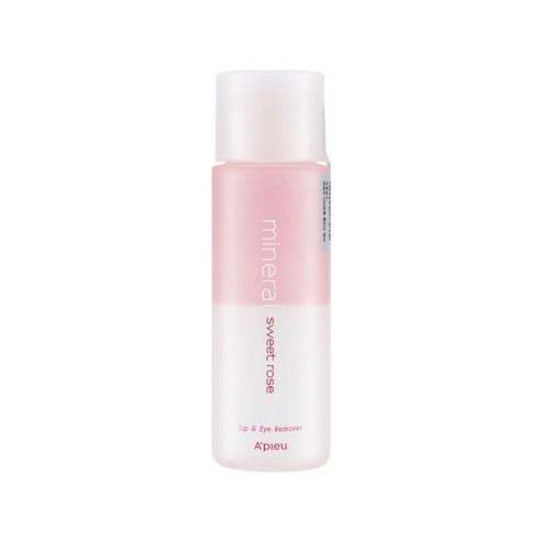 ProtoClinical k-beauty A'pieu Mineral Lip & Eye Remover Sweet Rose 100ml single remover bottle centered on a light background