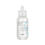 ProtoClinical k-beauty COSRX Hydrium Triple Hyaluronic Moisture Ampoule 40ml single upright pale blue ampoule bottle centered on a white background