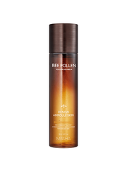 ProtoClinical k-beauty MISSHA Bee Pollen Renew Skincare Set shown as a slim brown cosmetic bottle with pale blue side accents on a light background