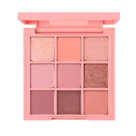 3CE Multi Eye Color Palette 8.1g #BEACH MUSE by ProtoClinical presented in a product detail graphic featuring the palette and shade range for a k-beauty makeup routine.