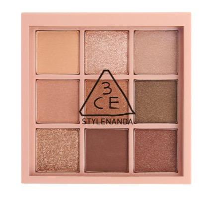 3CE Multi Eye Color Palette 8.1g #OVERTAKE by ProtoClinical shown in a branded eyeshadow palette product visual on a clean white background for a k-beauty makeup routine.