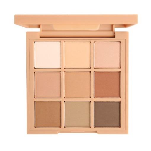 3CE Multi Eye Color Palette 8.1g #SMOOTHER by ProtoClinical shown in a square eyeshadow palette detail image on a plain background for a k-beauty makeup routine.