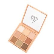 3CE Multi Eye Color Palette 8.1g #SMOOTHER by ProtoClinical shown in an eyeshadow palette detail image on a plain background for a k-beauty makeup routine.