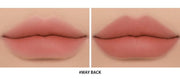 ProtoClinical k-beauty 3CE Soft Matte Lipstick 3.5g #WAY BACK swatch graphic with cool-toned lipstick shades and text labels on a light background.