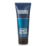 ProtoClinical k-beauty DASHU Daily Volume Up Curl Cream 150ml shown as a single upright curl cream tube in a pale blue tone centered on a light blue and white background