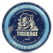ProtoClinical k-beauty DASHU Classic Tigerage Pomade Water Based Strong Hold Hair Styling Wax For Men 168ml single round blue pomade jar centered on a pale blue background.
