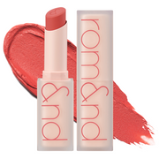 ProtoClinical k-beauty rom&nd Zero Matte Lipstick 3g #08 Adorable single lipstick tube with a colored cap and silver base standing upright on a white background