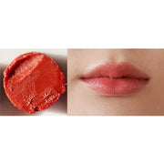 ProtoClinical k-beauty melixir Vegan Lip Butter 3.9g #03 Red Velvet (Tinted) horizontal deep red lip color swatch centered on a pale blue and white background