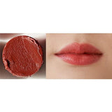 ProtoClinical k-beauty melixir Vegan Lip Butter 3.9g #06 Lust Red (Tinted) horizontal bright red lip color swatch centered on a pale blue and white background