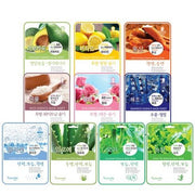 ProtoClinical k-beauty natureby Essence Mask Pack B Type 23g x 100ea assorted sheet mask packet layout with green and cream sachets around a pale center panel