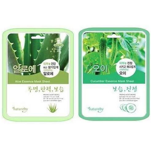 ProtoClinical k-beauty natureby Essence Mask Pack B Type 23g x 100ea blue and mint sheet mask packet layout with multiple sachets around a pale center panel