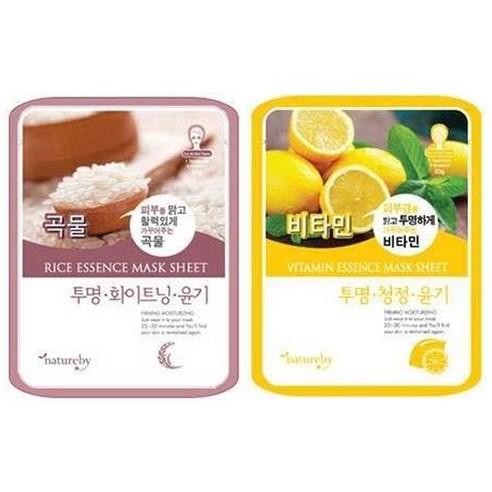 ProtoClinical k-beauty natureby Essence Mask Pack B Type 23g x 100ea assorted mask sachet layout with beige blocks, cream panels, and soft white background