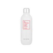 ProtoClinical k-beauty COSRX AC Collection Calming Liquid Intensive 125ml single upright treatment bottle centered on a white background with soft red and gray accents