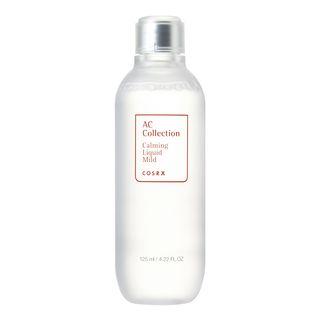 ProtoClinical k-beauty COSRX AC Collection Calming Liquid Mild 125ml single upright bottle centered on a white background with soft gray shading
