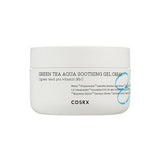 ProtoClinical k-beauty COSRX Hydrium Green Tea Aqua Soothing Gel Cream 50ml single round pale green cream jar centered on a white background