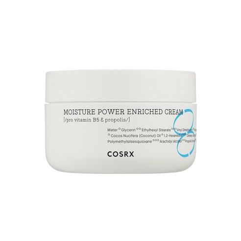 ProtoClinical k-beauty COSRX Hydrium Moisture Power Enriched Cream 50ml single round pale blue cream jar centered on a white background