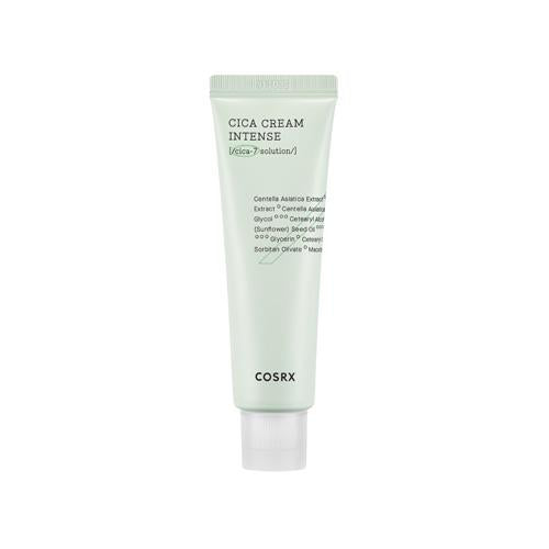 ProtoClinical k-beauty COSRX Pure Fit Cica Cream Intense 50ml single upright cream package centered on a white background with soft gray-blue tones
