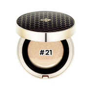 ProtoClinical k-beauty CNP Propolis Ampule In Cushion 15g + 15g Refill Set makeup compact with a dark lid and warm beige base on a light background