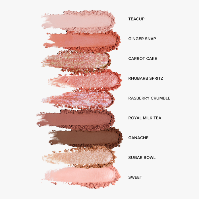 ProtoClinical k-beauty [DEAR DAHLIA] BLOOMING EDITION Secret Garden Palette 9.8g #01 Tea Party centered rounded palette detail on a pale background with soft neutral tones