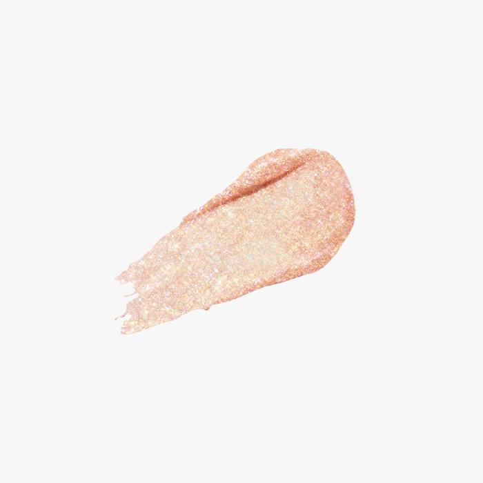 ProtoClinical k-beauty soft peach beauty close-up with a centered rounded form on a pale blue and white background.