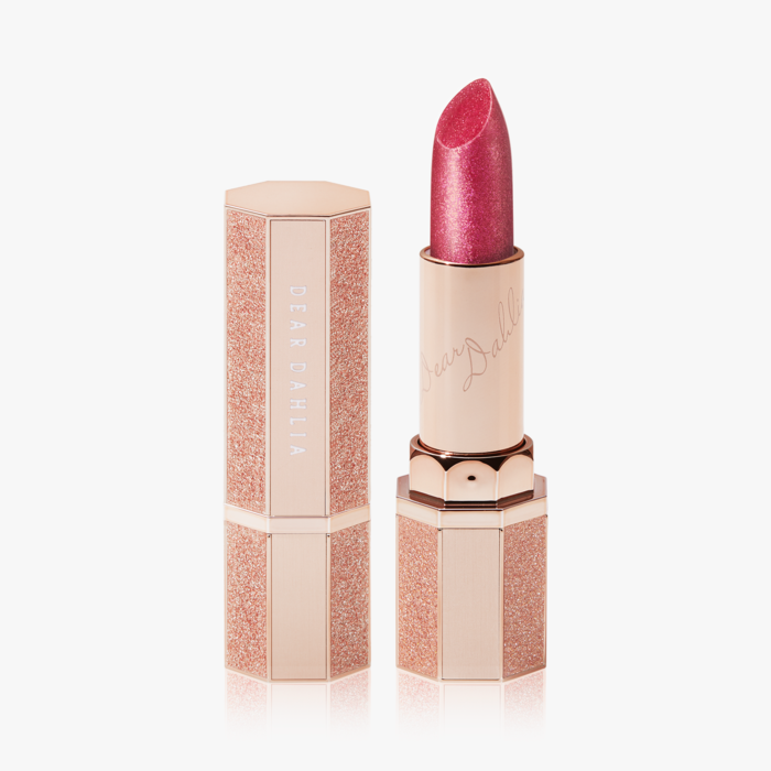 ProtoClinical k-beauty [DEAR DAHLIA] Allure Shine Lustrous Lip Plumper 3.6g #Temptation shown as a single pale pink lip plumper silhouette on a clean white background with soft aqua side accents