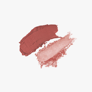 ProtoClinical k-beauty [DEAR DAHLIA] Paradise Dual Palette 4g #01 Forbidden Fig soft rose-brown beauty close-up with a centered diamond-shaped form on a pale aqua and cream background.